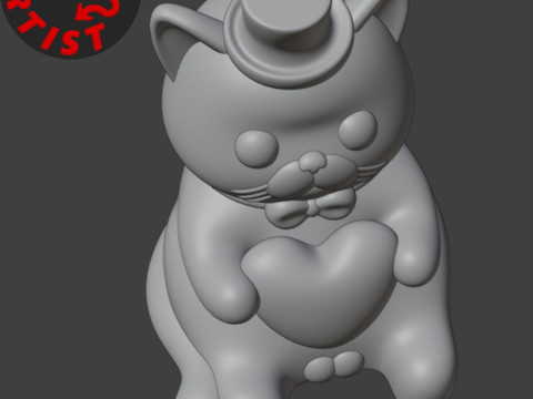 Valentine cat with balls Figurine Modelo de Impressão 3D