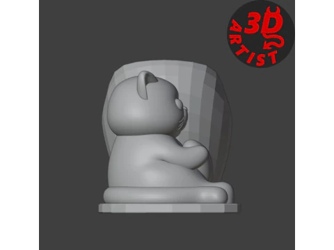 Holder Valentine cat with balls 3D Print Model