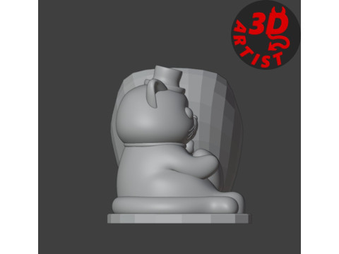 Holder Valentine cat with ballsV2 3D Print Model