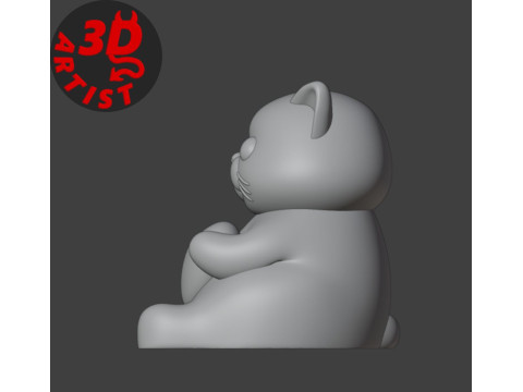 Valentine cat with balls FigurineV2 3D प्रिंट मॉडल