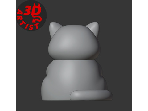 Valentine cat with balls FigurineV2 3D प्रिंट मॉडल