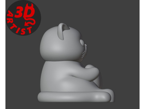 Valentine cat with balls FigurineV2 3D प्रिंट मॉडल