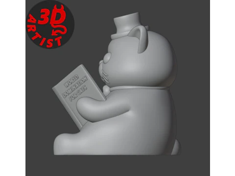 Figurine Cat with a book World Domination for cats Set 2 Versions 3D Print Model
