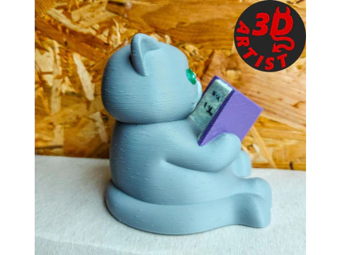 Figurine Cat with a book World Domination for cats Set 2 Versions 3D Print Model