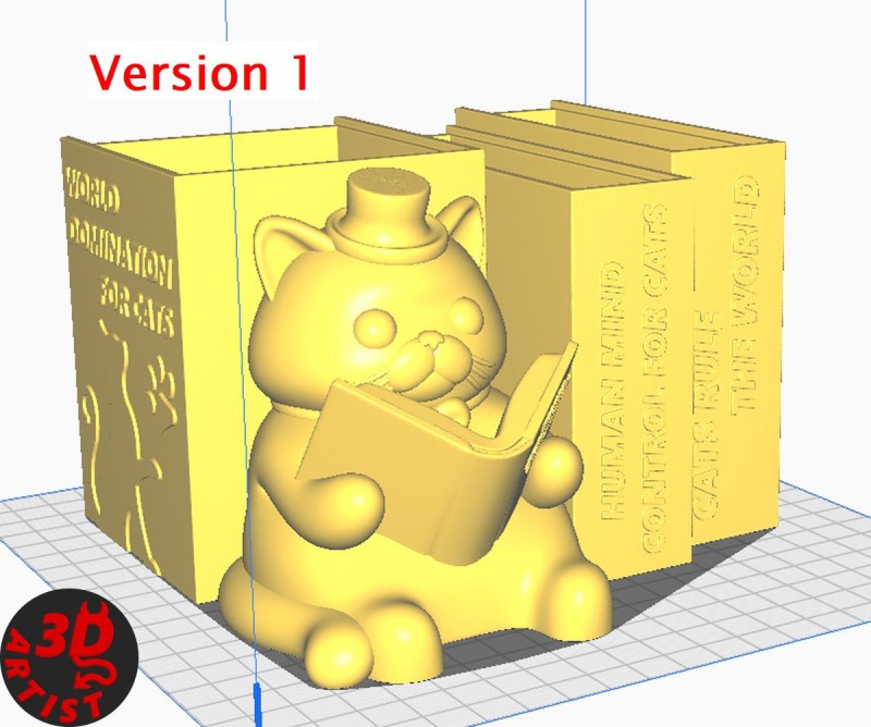 Pencil Holder World Domination for cats Set 2 versions Modello di stampa 3D .c4d .max .obj .3ds .fbx .stl .blend 