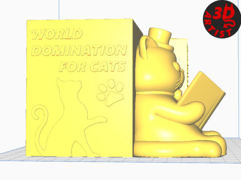 Pencil Holder World Domination for cats Set 2 versions Modello di stampa 3D
