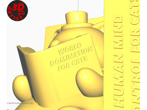 Pencil Holder World Domination for cats Set 2 versions Modello di stampa 3D
