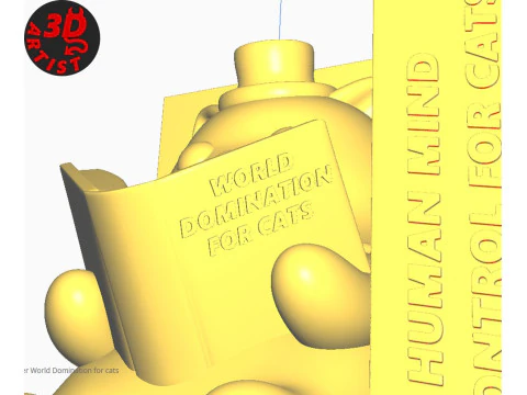 Pencil Holder World Domination for cats Set 2 versions 3D Print Model