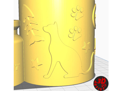 Pen Holder Cat Antidepressant 3D Druckmodell