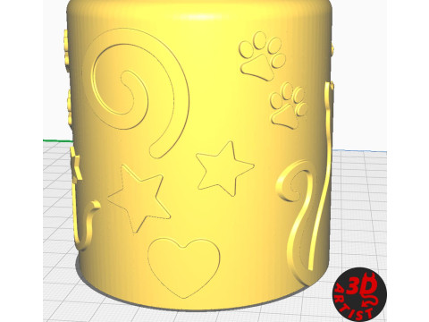 Pen Holder Cat Antidepressant 3D Druckmodell