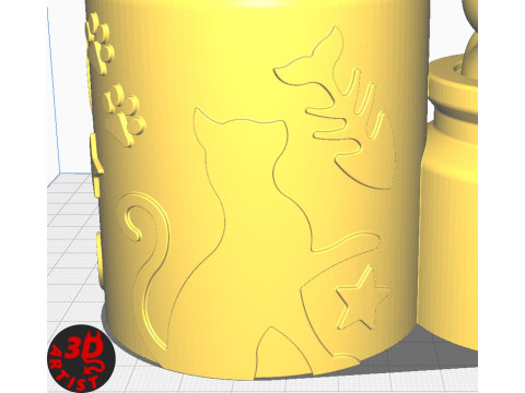 Pen Holder Cat Antidepressant 3D Druckmodell