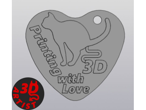 3D Printing with Love Valentine Keychain 3D Принт Модель