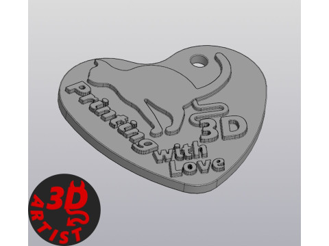 3D Printing with Love Valentine Keychain Modello di stampa 3D