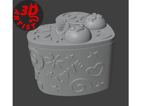 Ceri Kotak Valentine Model Cetak 3D