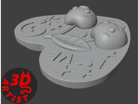 Ceri Kotak Valentine Model Cetak 3D