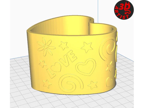 Ceri Kotak Valentine Model Cetak 3D