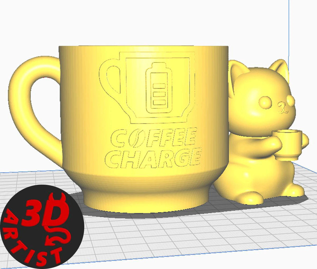 Coffee Charge Candy bowl - Pen Holder - Planter 3D Model .c4d .max .obj .3ds .fbx .stl .blend 