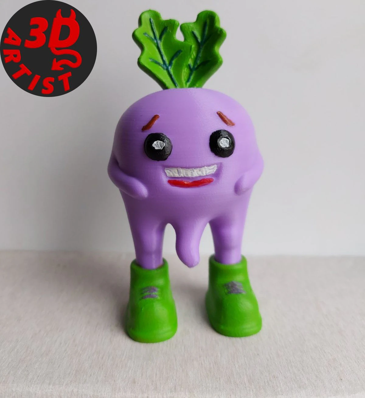 Spicy Radish Figurine 3D Model .c4d .max .obj .3ds .fbx .stl .blend 