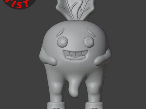 Spicy Radish Figurine 3D Model