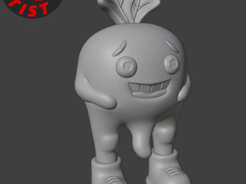 Spicy Radish Figurine 3D Model