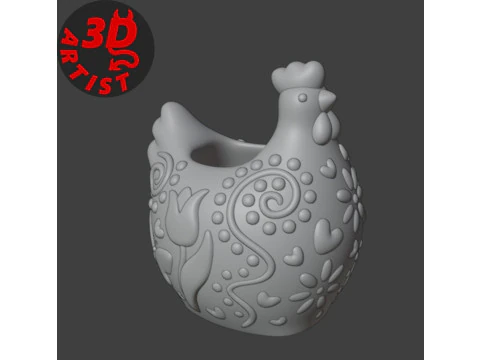 Vase Poule Modèle 3D