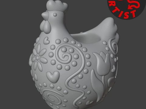 Vase Poule Modèle 3D