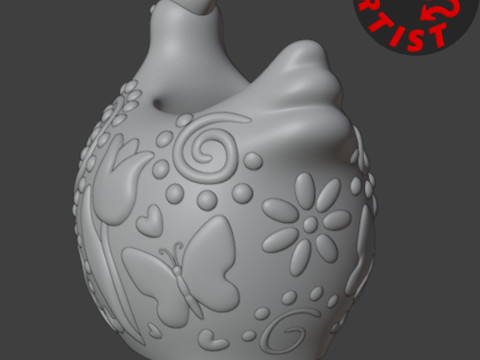 Hen Vase 3D-Modell