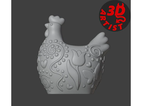 Vase Poule Modèle 3D