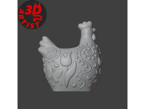 Vase Poule Modèle 3D