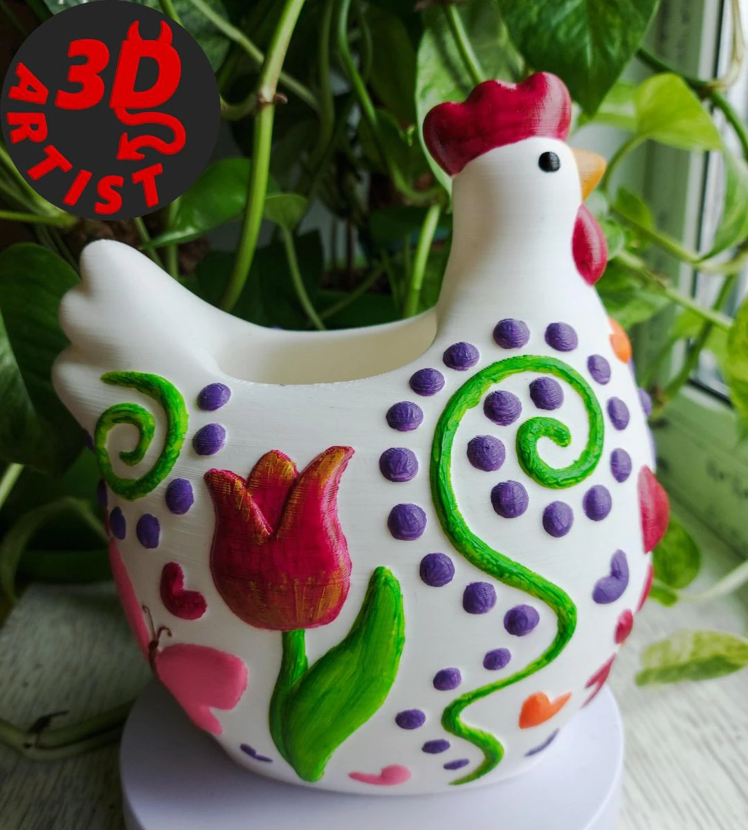 Vase Poule Modèle 3D .c4d .max .obj .3ds .fbx .stl .blend 