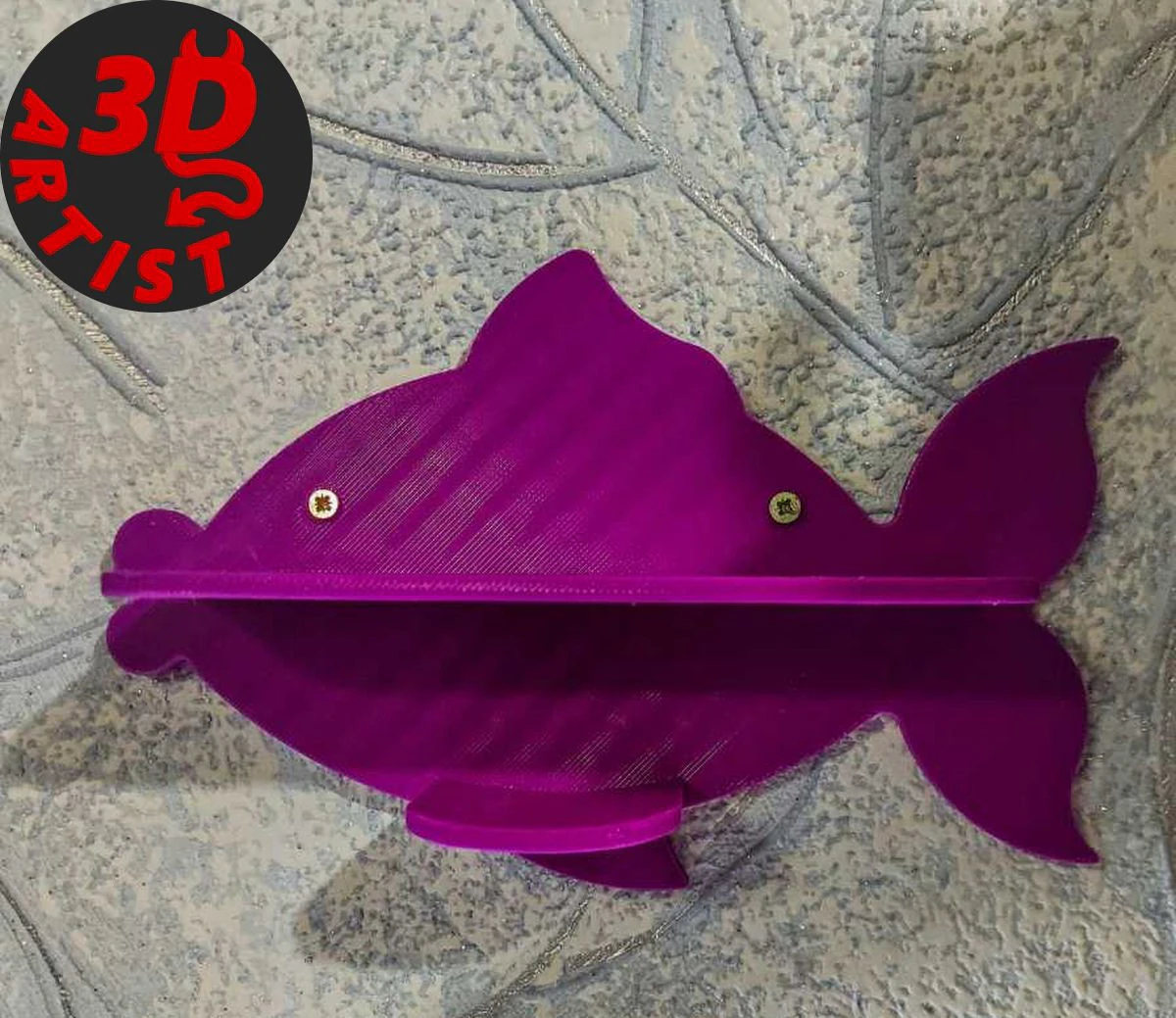Fish Shaped Shelf 3D Model .c4d .max .obj .3ds .fbx .stl .blend 