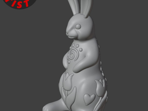 Easter Bunny Patterned Figurine 3D Model