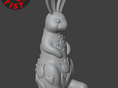 Easter Bunny Patterned Figurine 3D Model