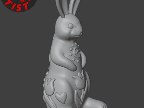 Easter Bunny Patterned Figurine 3D Model