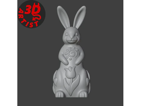 Easter Bunny Patterned Figurine 3D Model