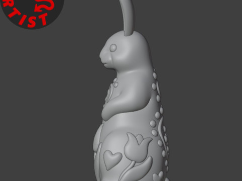 Easter Bunny Patterned Figurine 3D Model