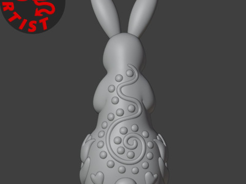 Easter Bunny Patterned Figurine 3D Model