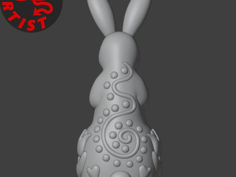 Easter Bunny Patterned Figurine 3D Model