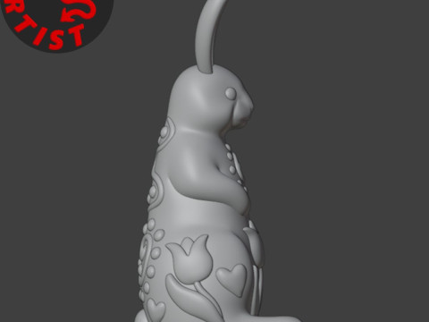 Easter Bunny Patterned Figurine 3D Model