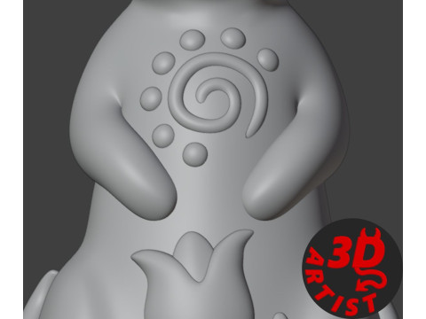 Easter Bunny Patterned Figurine 3D Model