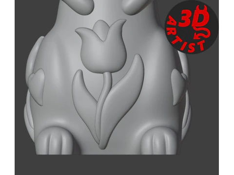 Easter Bunny Patterned Figurine 3D Model