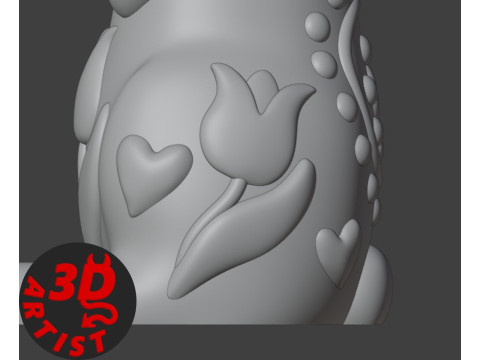 Easter Bunny Patterned Figurine 3D Model