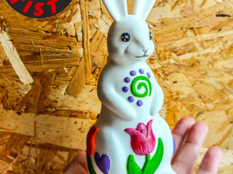 Easter Bunny Patterned Figurine 3D Model