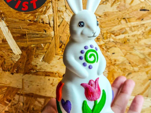 Estatueta estampada de coelhinho da P&aacute;scoa Modelo 3D