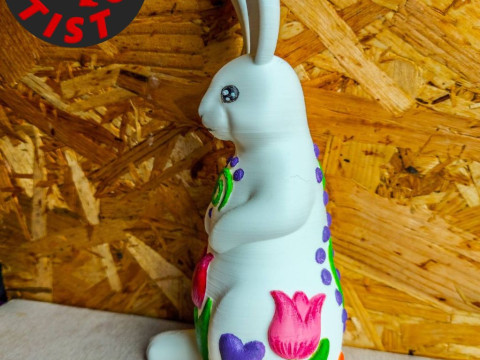 Easter Bunny Patterned Figurine 3D Model