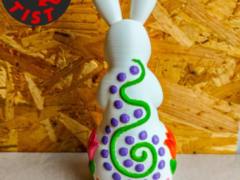 Easter Bunny Patterned Figurine 3D Model