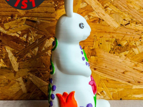 Easter Bunny Patterned Figurine 3D Model