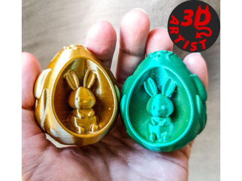 Easter Egg with Bunny Set 2 models Modèles 3D en vedette