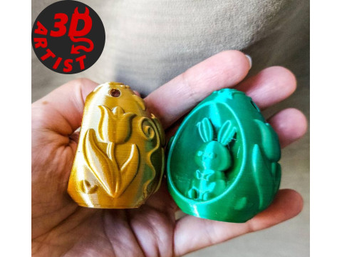 Easter Egg with Bunny Set 2 models Modèles 3D en vedette