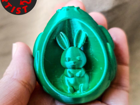 Easter Egg with Bunny Set 2 models Modèles 3D en vedette